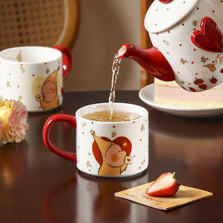 川岛屋星星人爱心茶壶礼盒下午茶茶具杯子套装创意实用