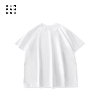 熊猫·本（ben.panda）夏季短袖男符号印花系列韩系简约百搭ins风圆领T恤 白色（常规版） M（80-130 斤）