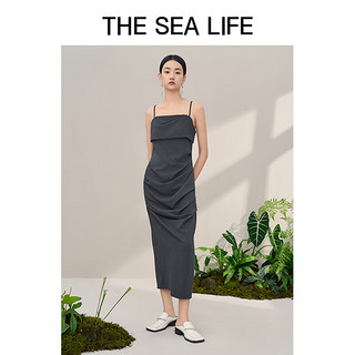 THE SEA LIFE 欧海一生 时尚吊带裙2024夏设计感显瘦优雅16013 苜蓿灰 S