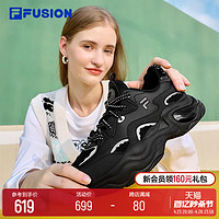 FILA 斐乐 FUSION斐乐潮牌泡泡鞋女鞋厚底增高休闲鞋反光老爹鞋运动鞋