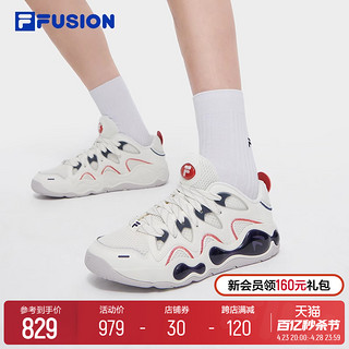 FILA 斐乐 FUSION斐乐潮牌男鞋融裂鞋复古篮球鞋2024夏新款休闲运动鞋