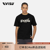 EVISU 2024春夏 男士商标印花常规版型T恤2ESEPM4TS1184XXCT 黑色 S