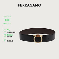 菲拉格慕（Ferragamo）女士黑色双面Gancini皮带 0771120_C  _ 80 80（2尺2-2尺3）