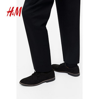H&M男鞋2024春季舒适时尚潮流男士商务鞋皮鞋德比鞋1036812 黑色 41 260