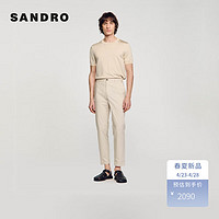 SANDROSANDRO2024春夏男装法式简约直筒浅灰色休闲长裤SHPPA01420 27/浅灰色 36