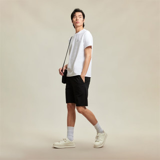 杰克·琼斯（JACK&JONES）夏季立体字母胶印百搭不易起皱舒适休闲短裤男装224215050 E40黑色 165/72A/XSR