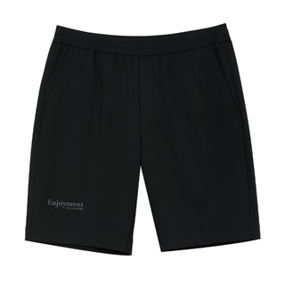 杰克·琼斯（JACK&JONES）夏季立体字母胶印百搭不易起皱舒适休闲短裤男装224215050 E40黑色 165/72A/XSR