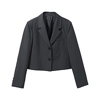 SPAO韩国同款2024年春季女士商务短款西服夹克外套SPJKE23W02 深灰色 S
