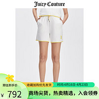 JUICY COUTURE橘滋短裤女24夏季美式运动宽松显瘦贝壳绣直筒短裤 白色-S XS