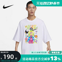 NIKE 耐克 男子秋新款卡通人物涂鸦宽松透气运动短袖T恤FD1354-100