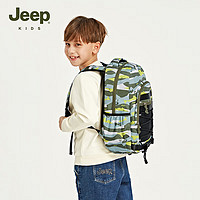 JEEP吉普儿童护脊减负书包男孩一二三到六年级小可拆卸轻便双肩包 军绿 均码
