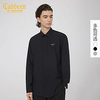 Cabbeen 卡宾 男装莫代尔休闲衬衫春夏字母刺绣衬衣舒适A