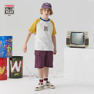 VISION STREET WEAR KIDS 美式街头工装裤多袋棉质短裤男女儿童春夏新童装两色 灰绿色 150