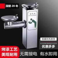 闪盾不锈钢户外直饮水机公共场所公园室外洗手台小区立式按压式取水台   高低盆四级超滤
