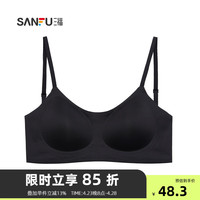 SANFU 三福 薄B杯无钢圈文胸 时尚圆领大U背套头露背内衣女479867 黑色 75B 34/75B
