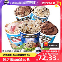 BEN & JERRY'S Ben&Jerry's本杰瑞巧克力布朗尼香草桶装雪糕冰激淋465mL