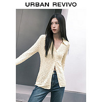 URBAN REVIVO UR2024春季女装温柔气质慵懒风肌理修身针织衫UWH940039 本白 L