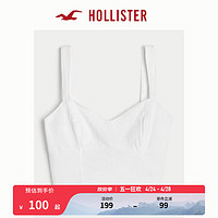 HOLLISTER24春夏辣妹亚麻混纺心形领吊带背心上衣女 358394-1 白色 XS (160/84A)