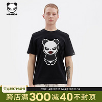 HIPANDA 你好熊猫 T恤男款设计潮牌男夏季熊猫红唇钻款潮流短袖T恤
