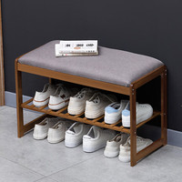 淘之良品换鞋凳入户门穿鞋凳子门口可坐鞋凳鞋柜一体软包进门长条凳小鞋架 【海绵坐垫】茶色70长