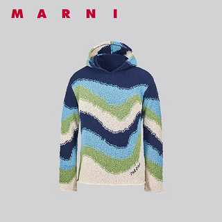 MARNI 2023春夏服饰男士连帽毛衣针织衫 蓝色 46