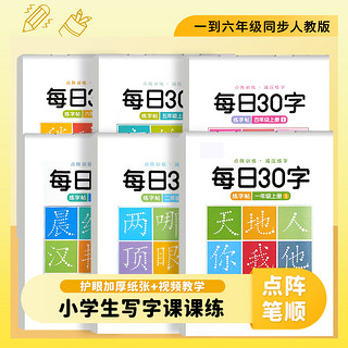 学生练字帖减压同步字帖每日30字一二三四五六年级写字练字本人教版专用点阵控笔训练每日儿童楷书汉字描红本