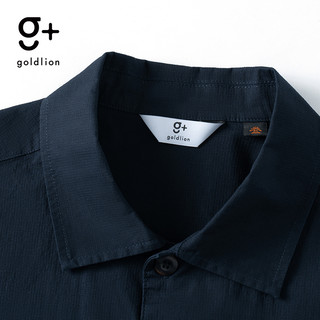 金利来 g+复古工装风短袖衬衫男士宽松休闲港风户外衬衣GJ 95-藏蓝 L