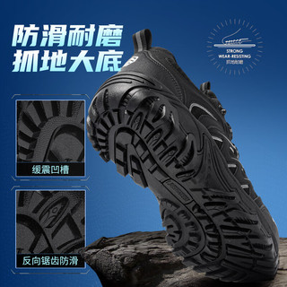 朗盟劳保鞋男12KV绝缘鞋时尚舒适工作鞋减震防砸防穿刺防滑鞋反光 黑色（防静电款） 41