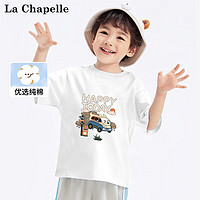 LA CHAPELLE MINI 纯棉短袖  夏日沙滩白色 90