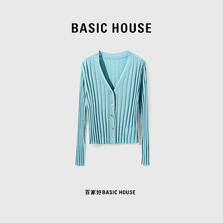 Basic House/百家好显瘦纯色气质女神针织衫B0623B53662 珍珠白 M（85-120斤）