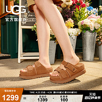 UGG 夏季新款女士休闲舒适纯色厚底露趾可调式鞋面束带凉拖1155458