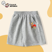 奥特曼衣服男童夏季薄款纯棉短裤男童女童时尚休闲运动裤百搭裤子 灰色-悟空 120码身高110-120cm
