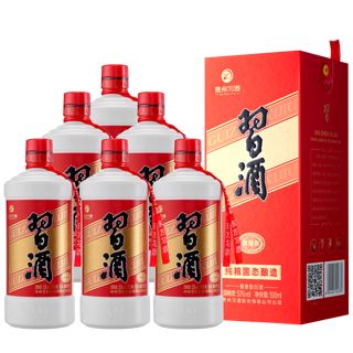 圆习酒 酱香型白酒 53度 500mL 6瓶 整箱装（带礼袋）