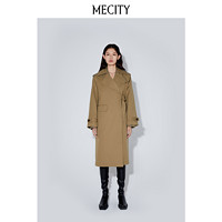 百亿补贴：MECITY 秋季新款羊毛混纺精致时尚女梭织长款百搭风衣外套