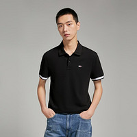 TOMMY HILFIGER Tommy Jeans 23男珠地网眼螺纹提花拼色袖口合身短袖POLO衫15751