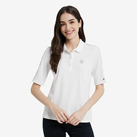 TOMMY HILFIGER 女装休闲微弹肩部镂空刺绣翻领短袖POLO衫33578