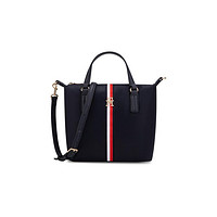 TOMMY HILFIGER 24春季女简约金属字母可卸带单肩手提托特包J8043