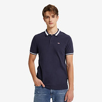 限尺码：TOMMY HILFIGER Tommy Jeans男装时尚透气珠地棉撞色翻领修身短袖POLO衫12220