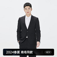 利郎西服套装男一粒扣平驳领24春夏男士套西 黑色(24CXF744XA) 165