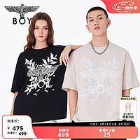 BOY LONDON24夏男女同款短袖月桂logo印花设计感休闲T恤N01009 黑色 XS