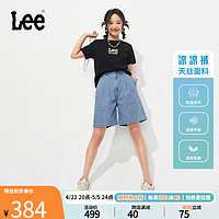 Lee24春夏浅蓝色天丝女牛仔短裤凉凉裤LWB008204199-459 浅蓝色 26