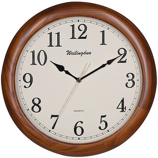 威灵顿 挂钟  14英寸实木钟  办公室钟 客厅圆形挂表   G10483