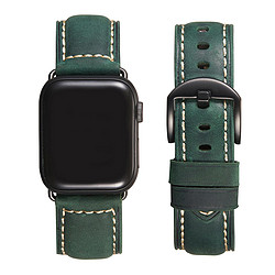 適用于蘋果手表真皮表帶復古瘋馬皮apple iwatch 7代智能表帶45mm