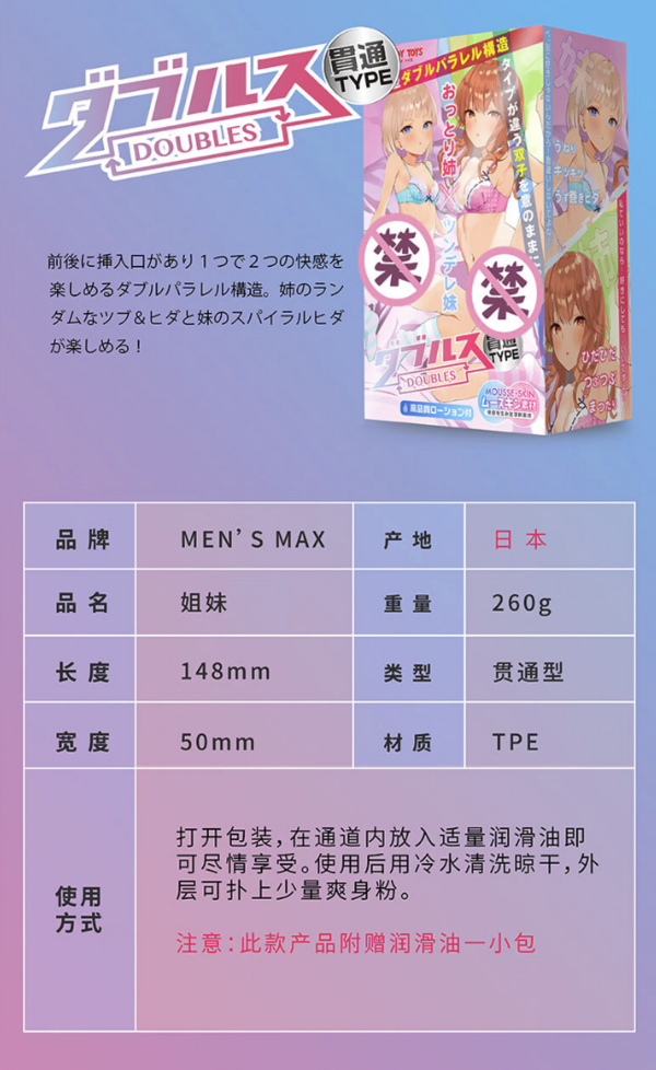 MEN'S MAX 新姐妹 双通道 贯通式飞机杯