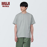无印良品（MUJI）男式 天竺织 圆领短袖T恤男士打底衫男款夏季 AB1MIA4S 灰色 L (175/100A)