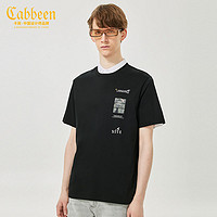 百亿补贴：Cabbeen 卡宾 男装猫咪拼图印花T恤夏季款潮流休闲纯棉短袖舒适B