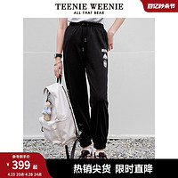 TEENIE WEENIE TeenieWeenie小熊2023新款舒适基础款个性印花休闲卫裤长裤子女