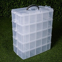 运锋中药材收纳箱中药材分类收纳盒厨房家用干货储物盒塑料透明分格多 五层32*19*40 透明色