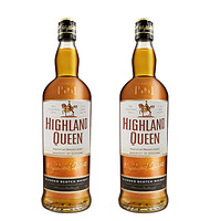 HIGHLAND QUEEN 高地女王 苏格兰3年调和威士忌 英国进口洋酒 700ml*2瓶 3年波本桶调配