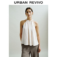 百亿补贴：URBAN REVIVO UR2024夏季新款女装时髦甜美气质肌理感挂脖吊带衫UWH240041